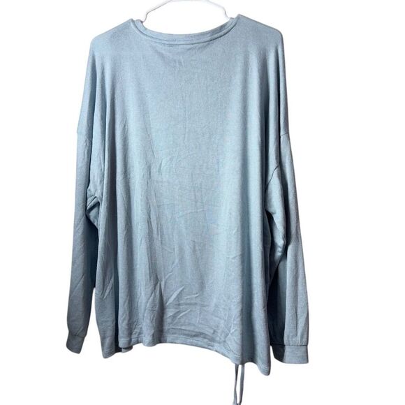 Nine West Women's Ruched Side Sweatshirt Blue 2XL‎ Long Sleeve - Picture 2 of 7